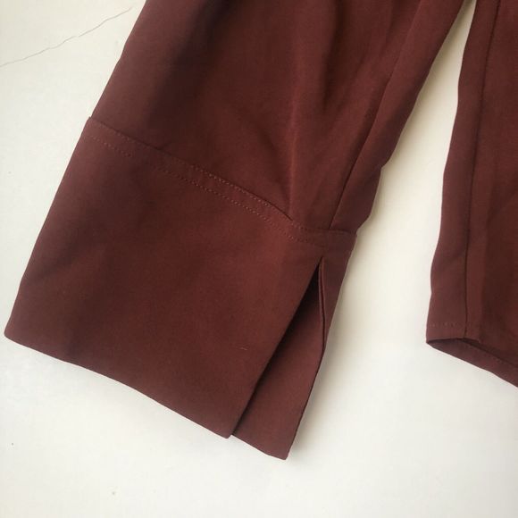 Mossimo Ruffle Front Blouse Burgundy Large - Picture 6 of 11